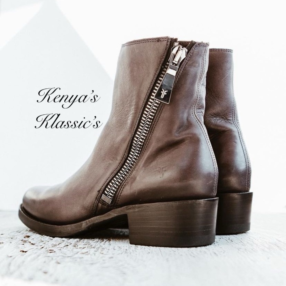 $358 Frye Demi Zip Bootie - Charcoal (Retail $358) - Picture 1 of 13